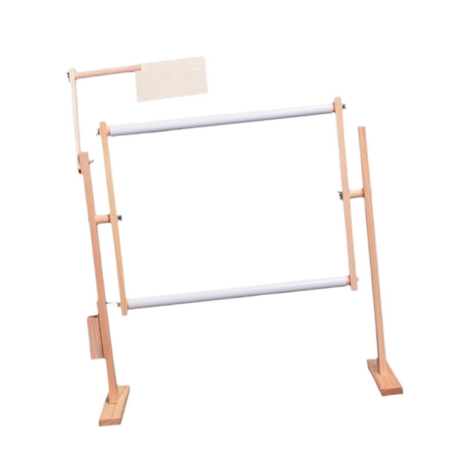 Embroidery Hoop Stand with Storage, 360° Rotating Adjustable Frame for Cross Stitch Needlework