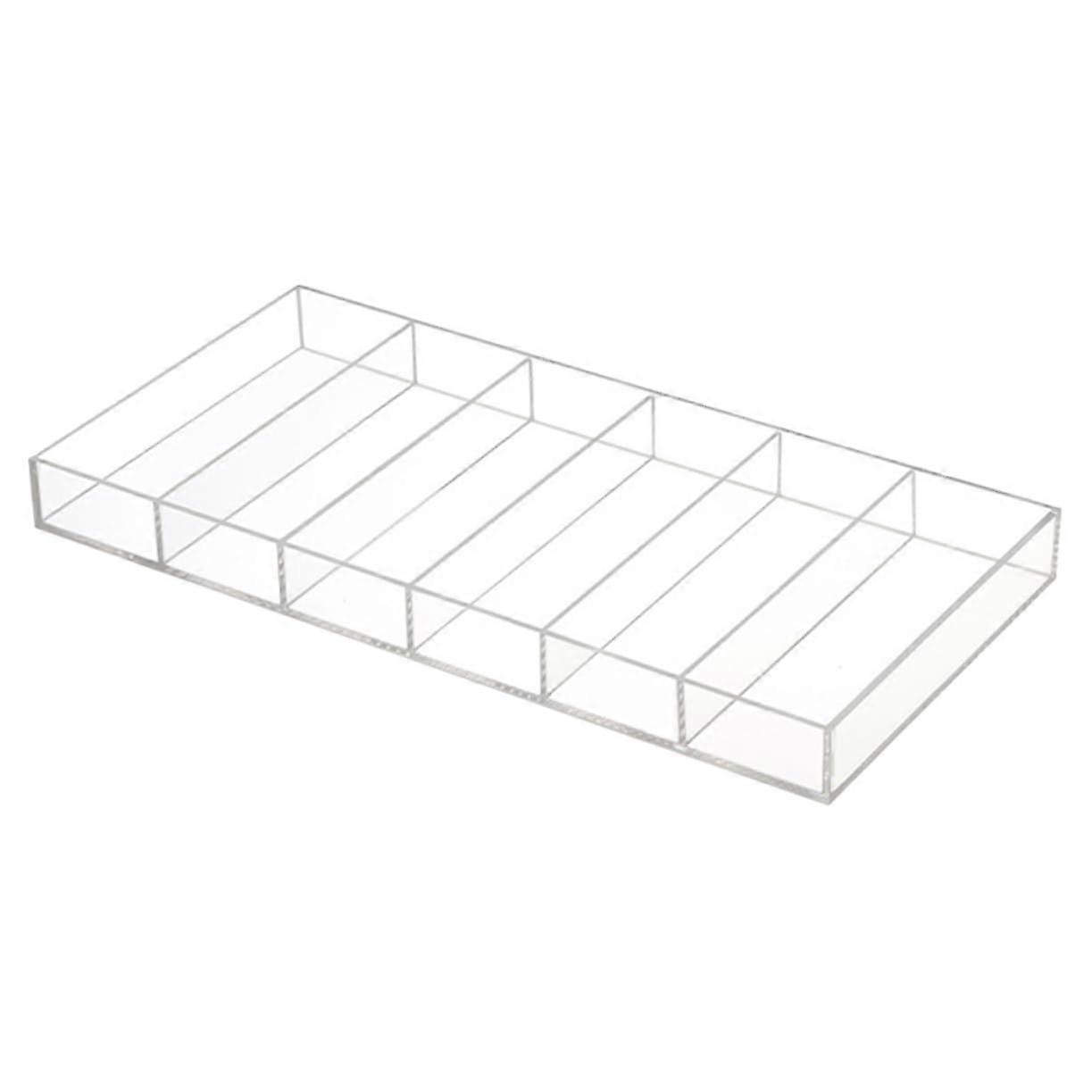 Clear 6 Grid Sunglasses Display Case Eyewear Organizer Tray for Jewelry Accessories Home Retail Use