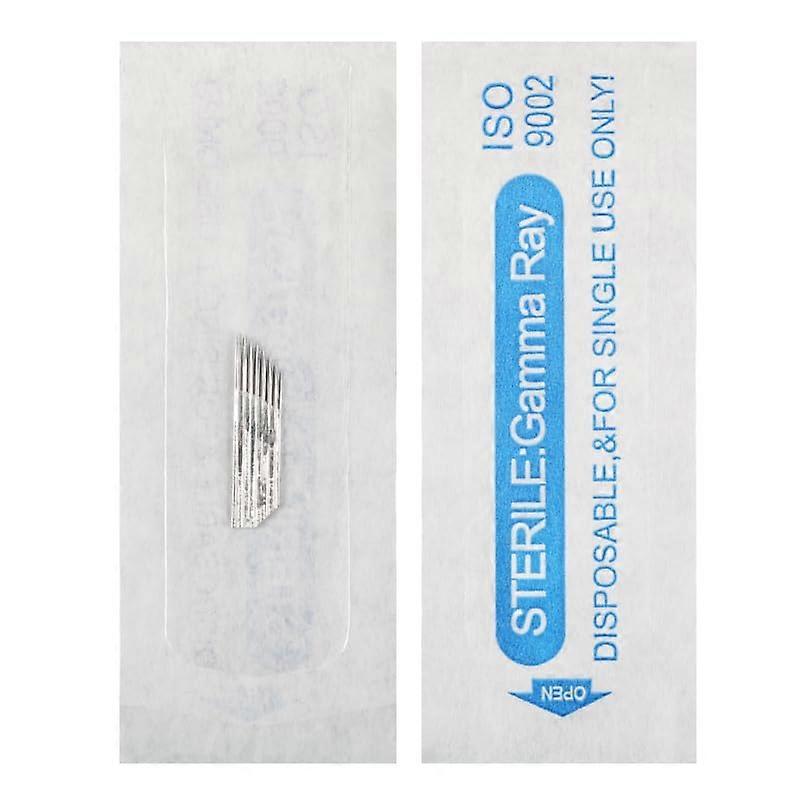 100Pcs Permanent Makeup Blades 15 Pin 2 Row Microblading Needles for Precise Eyebrow Strokes