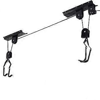 Bike Ceiling Hoist with LowEffort Pulley System for SpaceSaving Garage Bicycle Storage