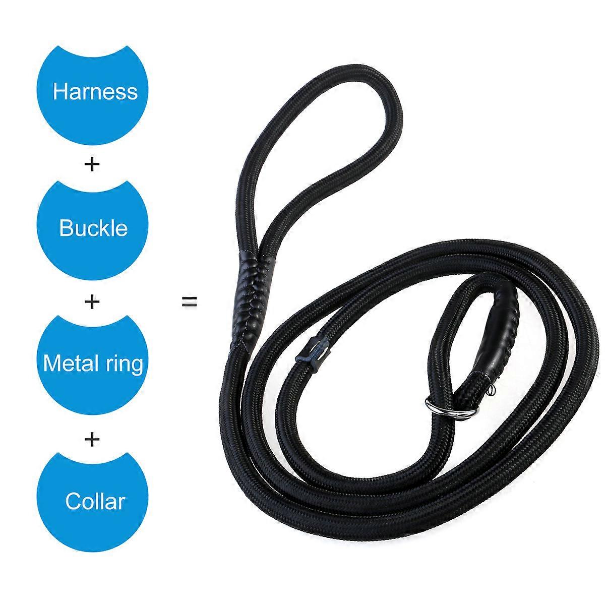 Pet Dog Leash Nylon Lead Rope for Training Use 150cm Durable Black Loop