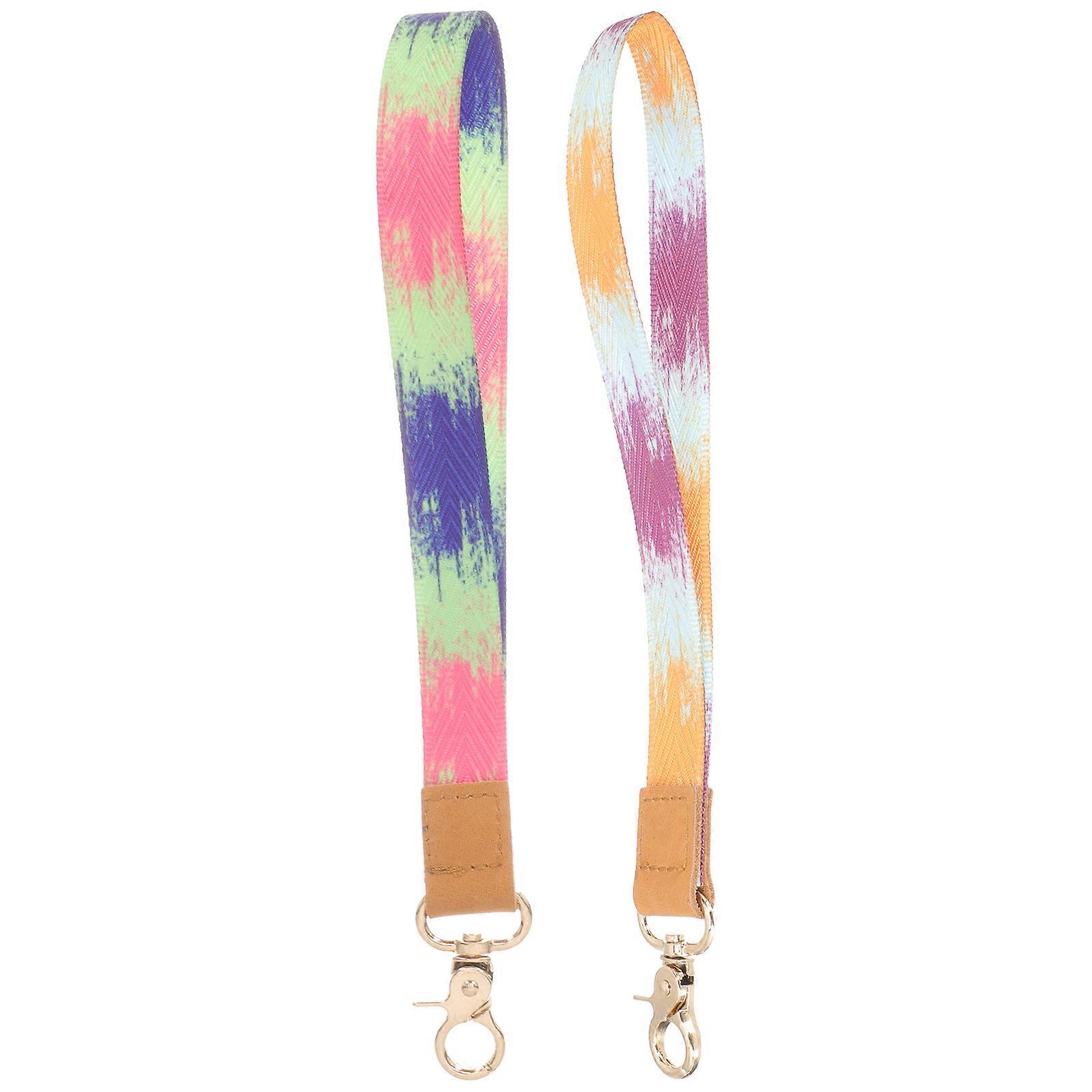 Key Lanyard Neck Lanyards for Id Badges with Anti-Lost Function 2Pcs Assorted Color