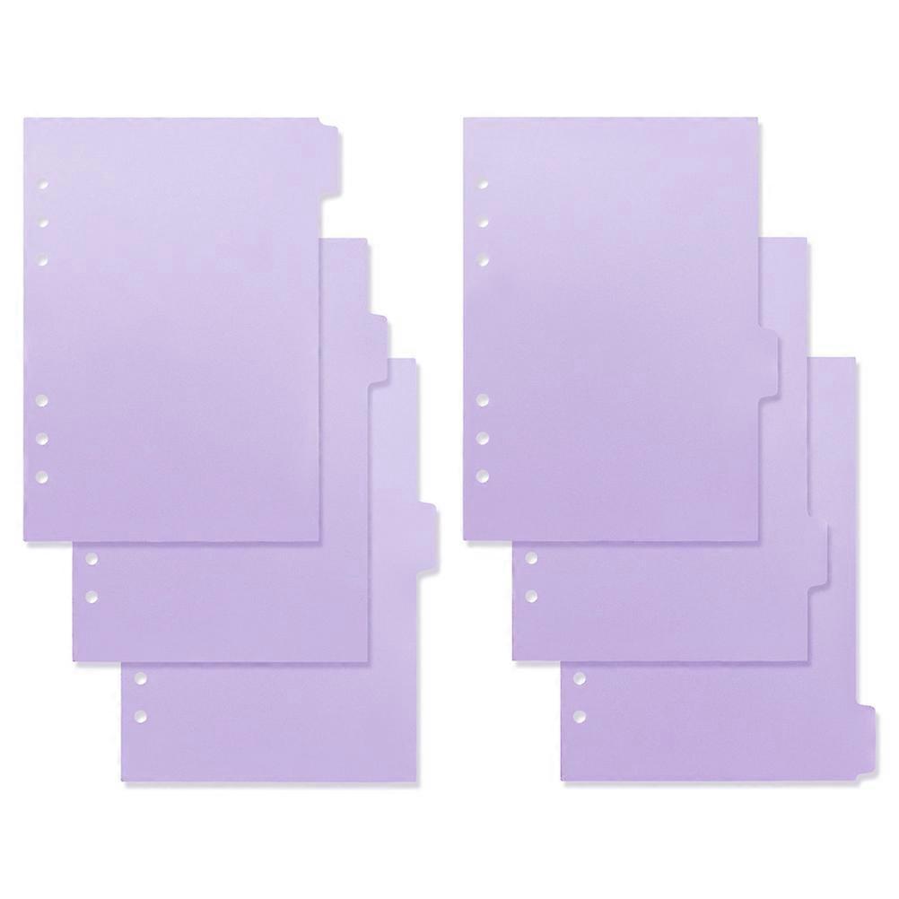Binder Tabs Dividers Violet PP Material for Daily Use 6Pcs Set