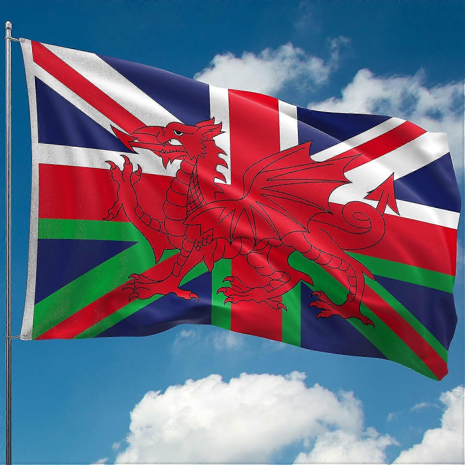 Welsh Flag Double Stitched 100% Polyester 84 Mode 2 Eyelets