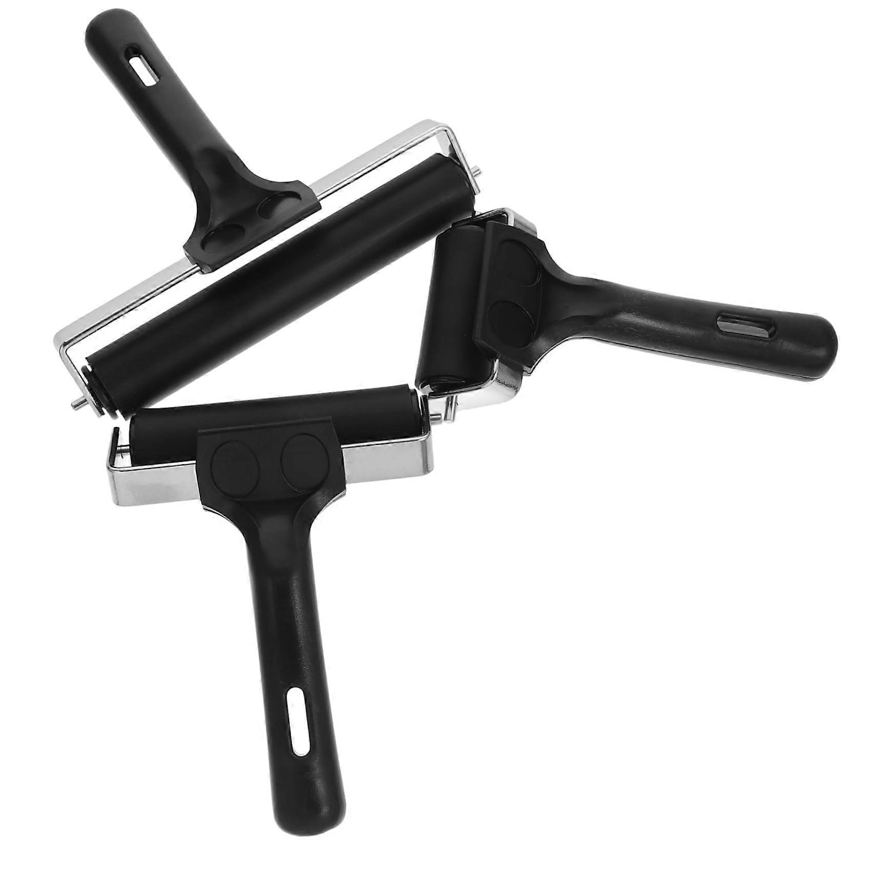 3Pcs Rubber Brayer Set for Block Printing and Inking, Even Ink Coverage, Smooth Rolling