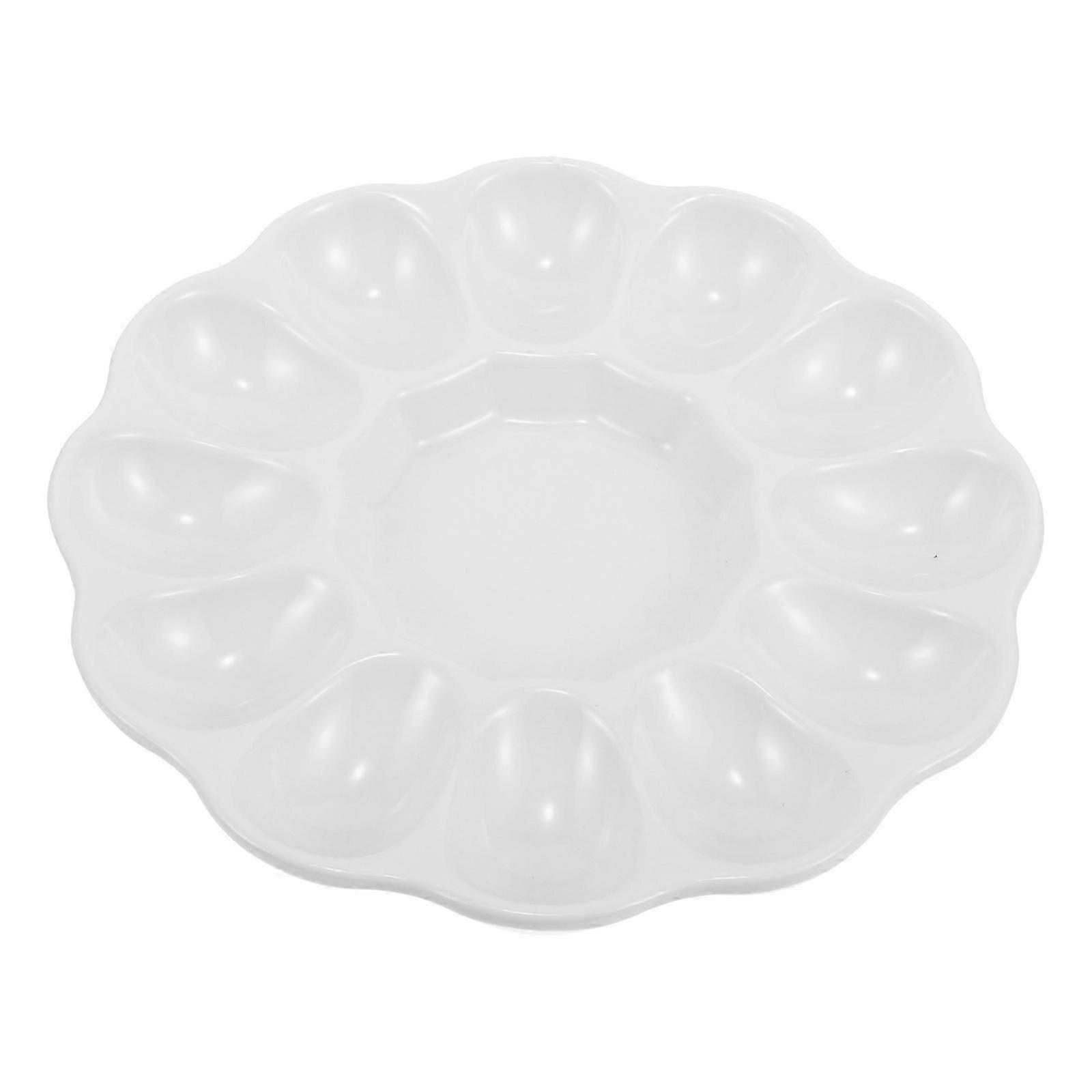 Ceramic Easter Egg Tray Holder Deviled Egg Platter with Compartments Versatile Easy Clean Serving Dish for Holiday Gatherings