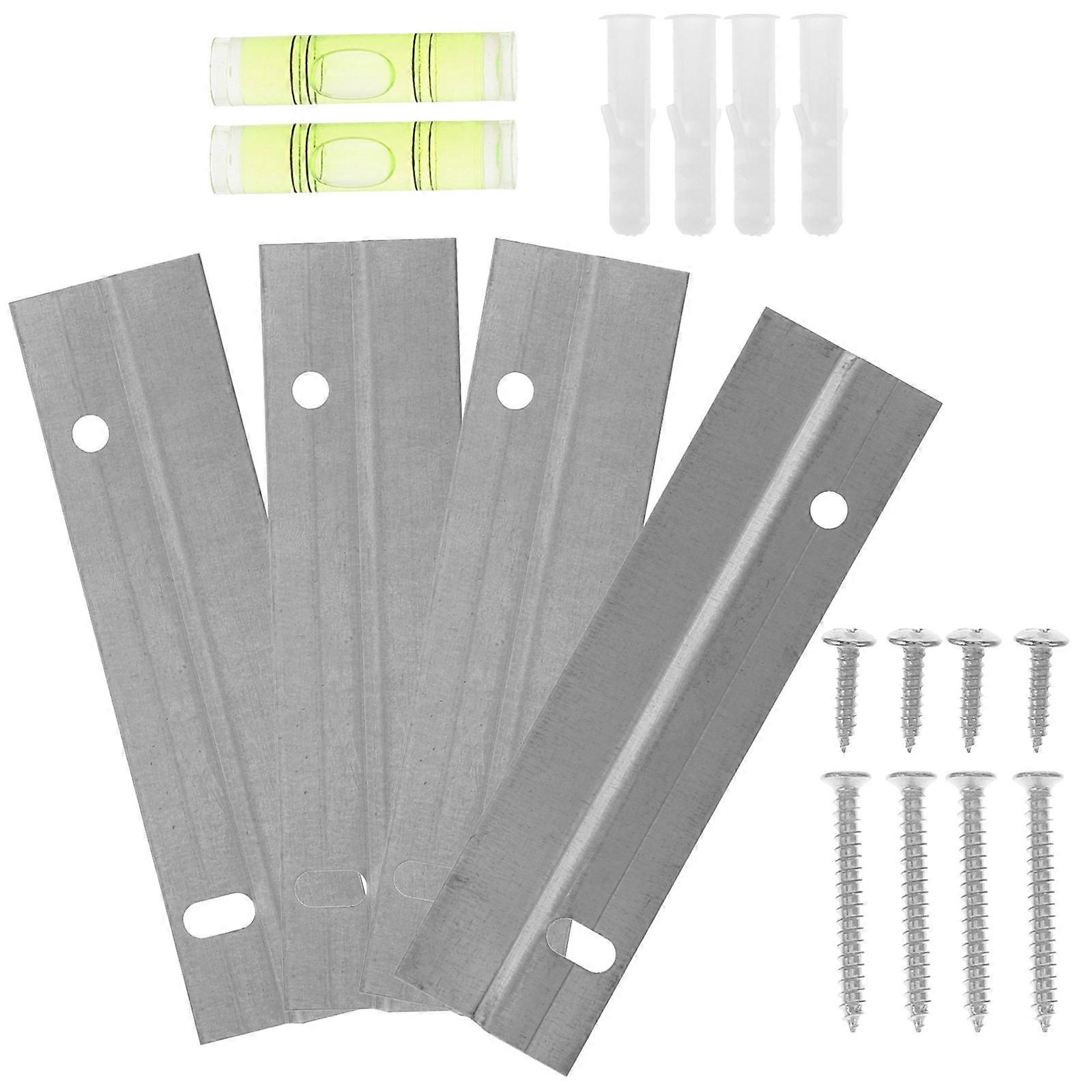 Wall Mounting Brackets Picture Hanging Kit Heavy Duty 2Sets Silver