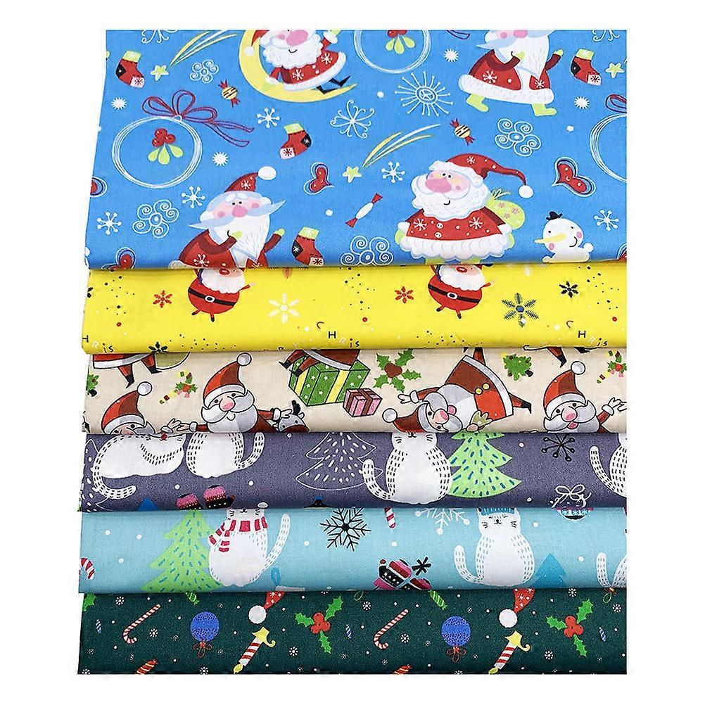 Cotton DIY Fabric Christmas Multipurpose Handcrafts Patchwork 2Sets