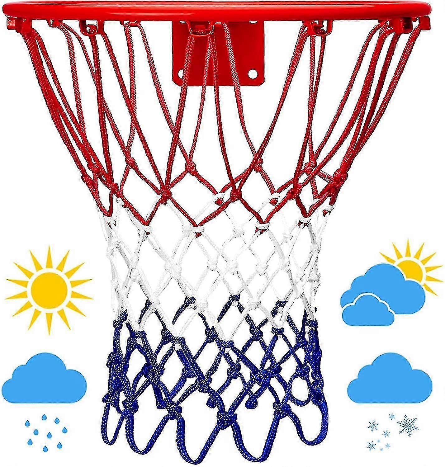 Rede de basquete padrão de 21 polegadas, reforçada e espessa, à prova de chuva e sol, para uso em qualquer clima.