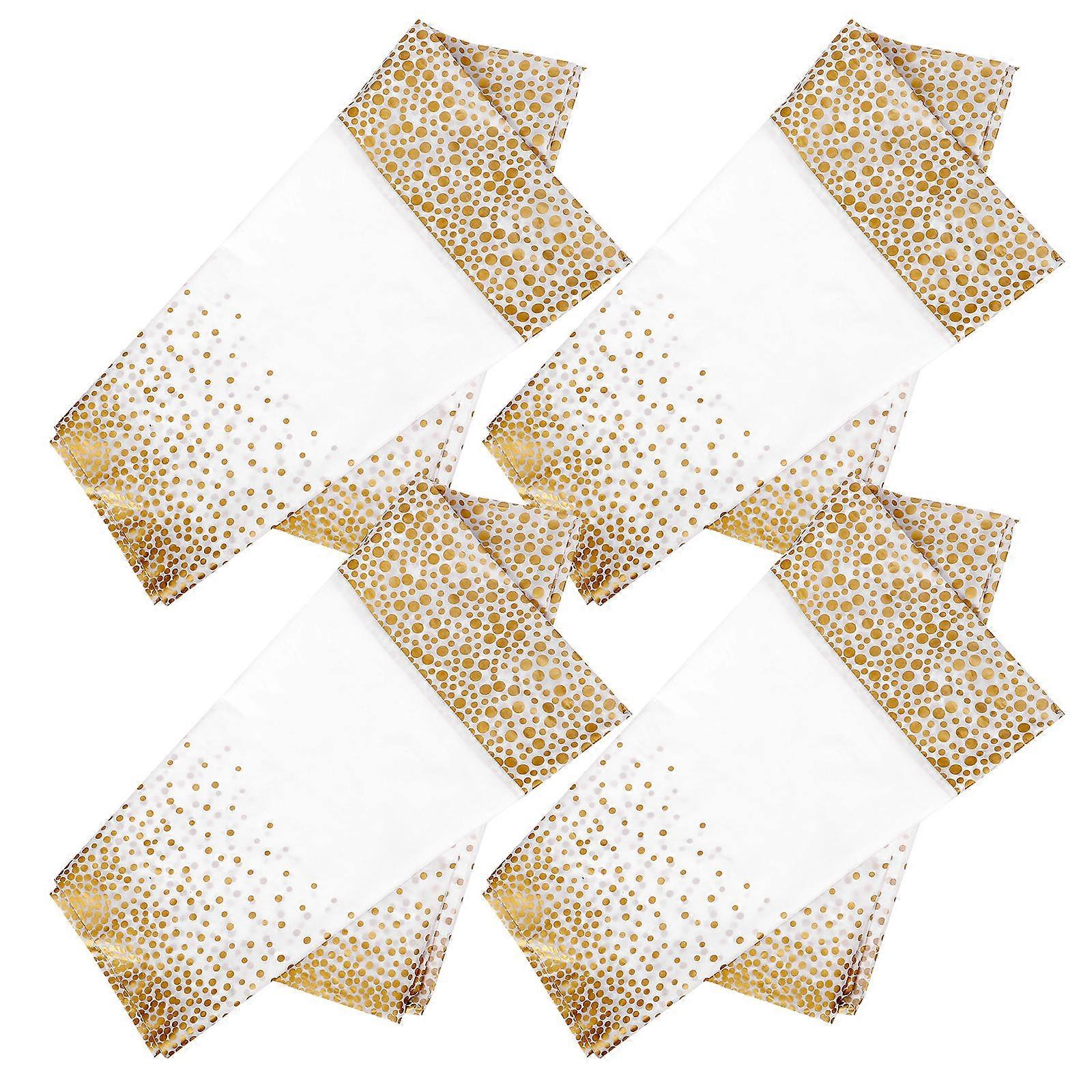 Golden Dot Pattern Disposable Tablecloth for Party 16Pcs
