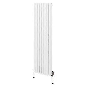 Oval Column Radiator 1800mm x 480mm & TRV Chrome Valves Modern Designer Double Panel Central Heating
