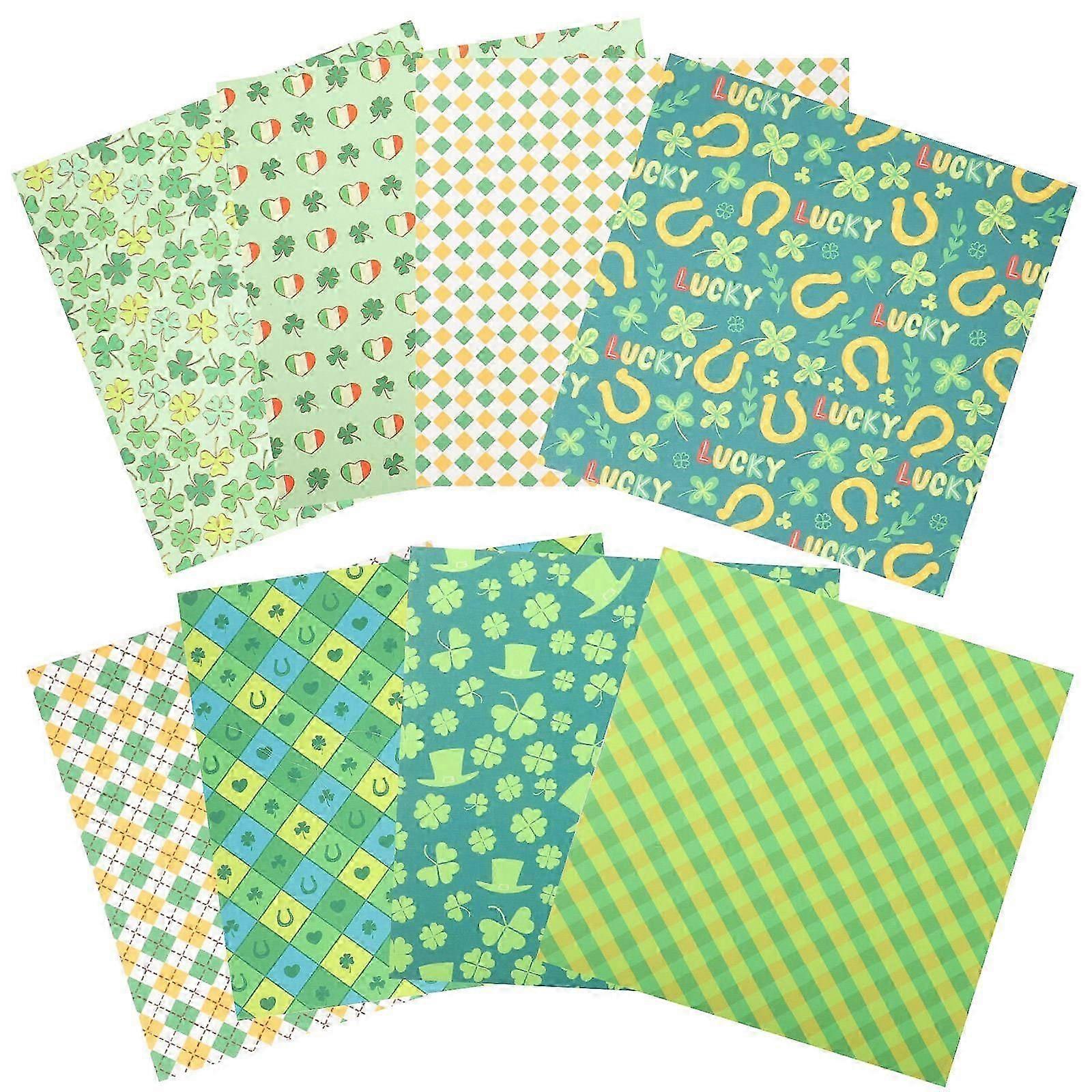 St. Patrick's Day Pattern Quilting Cloth Sheets for Crafting 40 Sheets Assorted