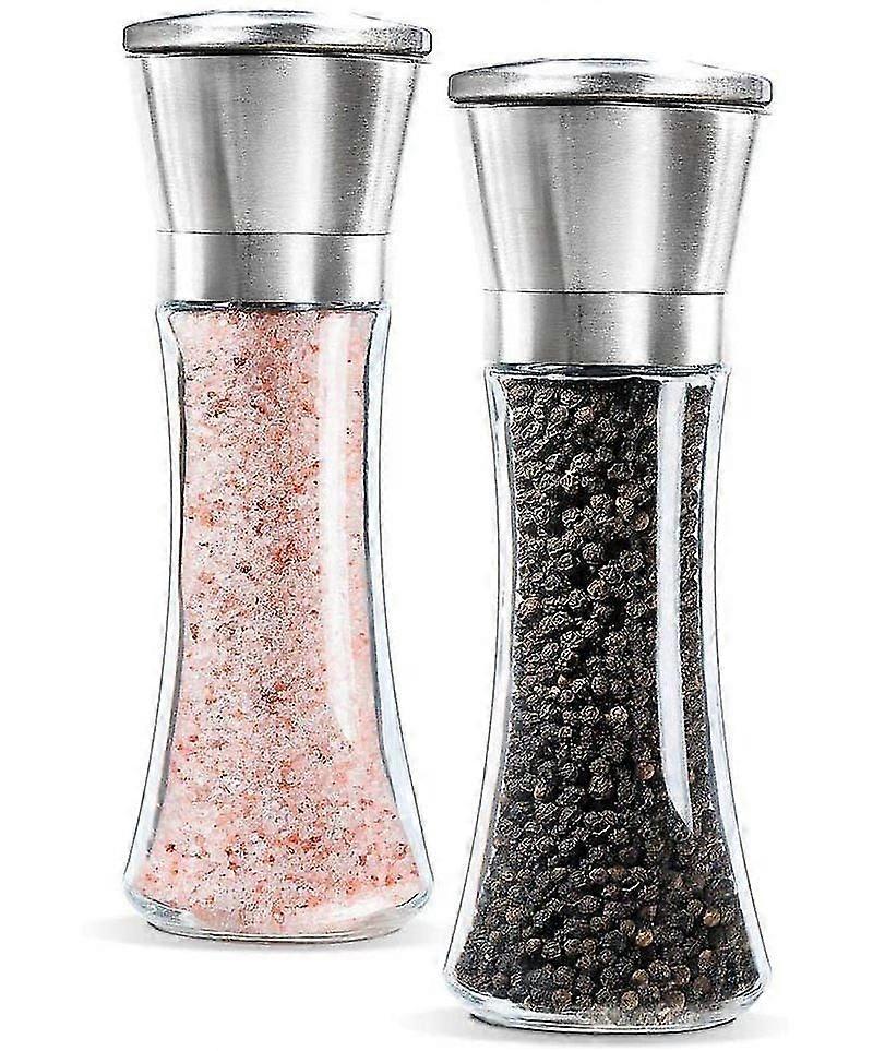 2pcs Pepper Mill Set With Adjustable Ceramic Grinder,spice Mill