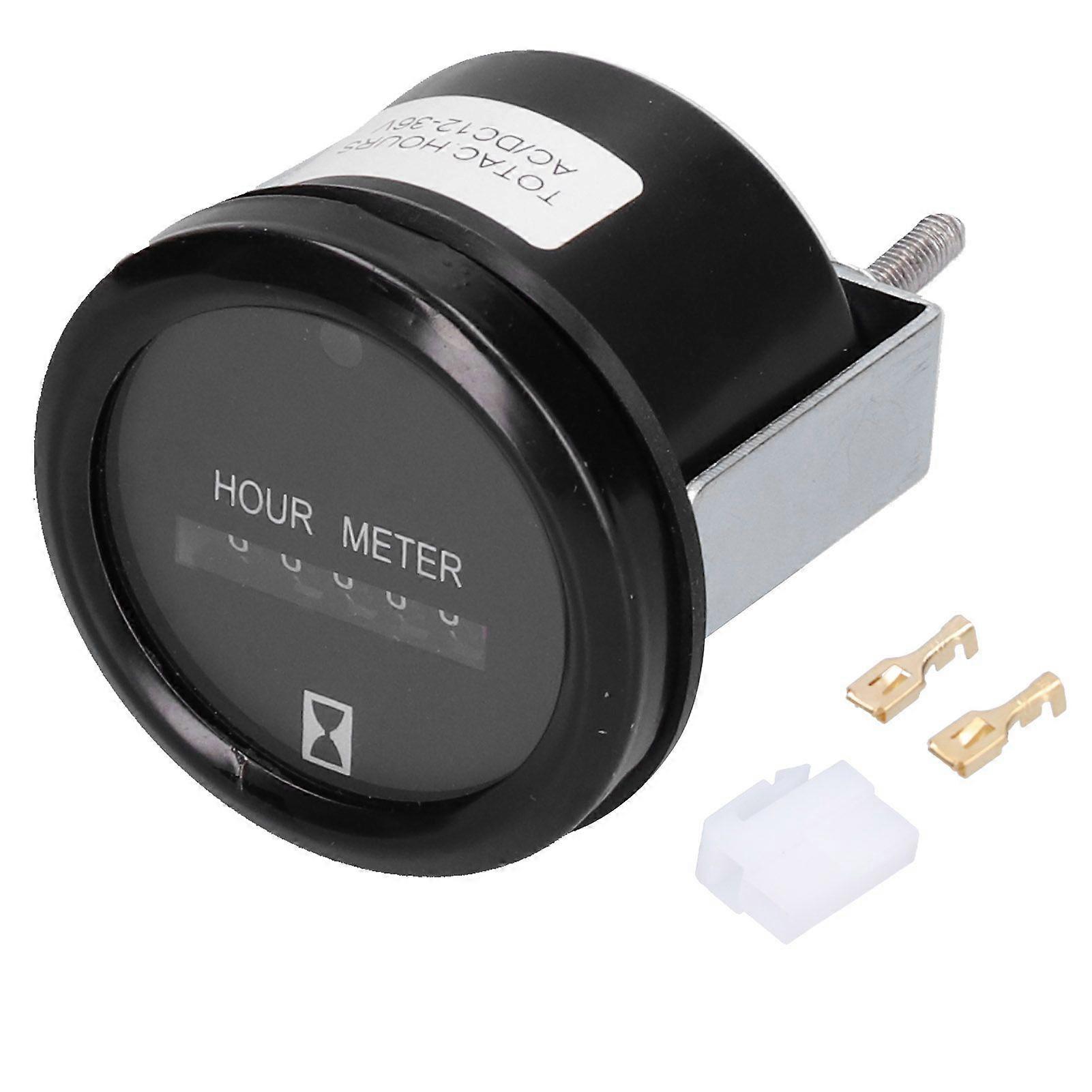 Quartz Hour Meter AC/DC 12?36V Waterproof Professional Mechanical Timer with Indicator Light