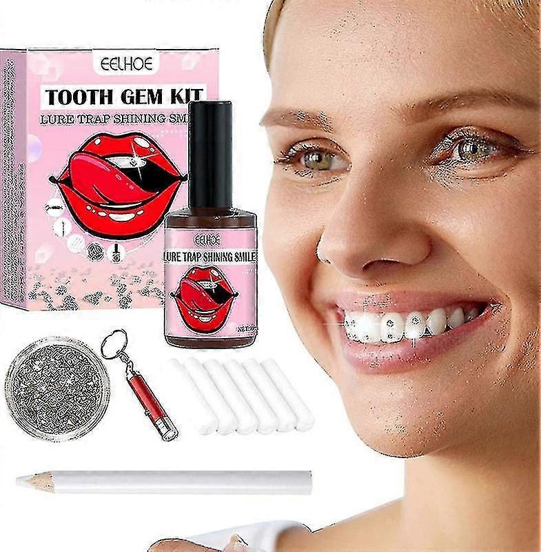 Diy Tooth Crystal Gem Kit Com Luz De Cura E Cola