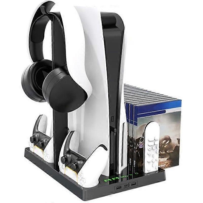 PS5 Controller Cooling Base Vertical Cooling Stand Headphone Storage Holder Controller Holder