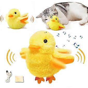 Katzenspielzeug „Flattervogel“ mit lebensechtem Zwitschergeräusch, wiederaufladbares, berührungsaktiviertes interaktives Katzenminze-Spielzeug für Kätzchen