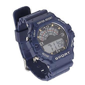 Sport Mens Digital Chronograph Strap Watch Classic Vintage Square Mens Digital Watch WR50M Waterproof Blue