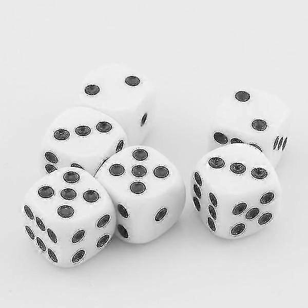 Six-sided Dice, 100 Pcs-white