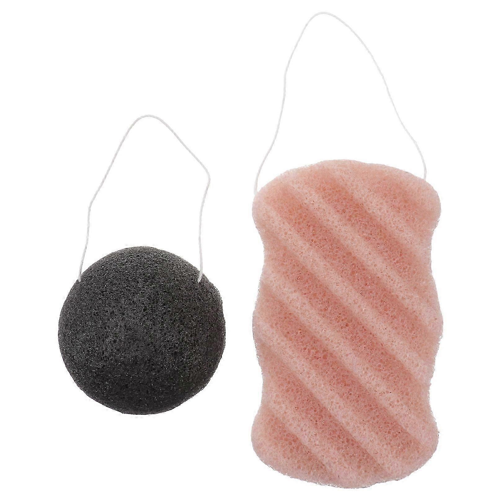 Bamboo Charcoal Sponge | Deep Cleansing Bath Sponge 2Pcs Set