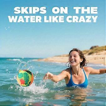 Colorful TPR Beach Ball with Tropical Palm and Floral Print, Soft Elastic for Pool, Water Fun, Outdoor Games and Beach Recreation