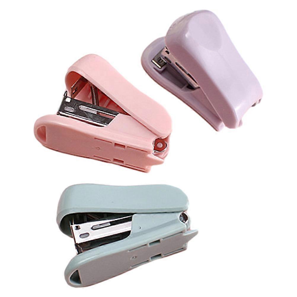 3Pcs Mini Stapler Colored Small Stapler Pocket Stapler Manual Stapler Tool Office Stapler Stationery