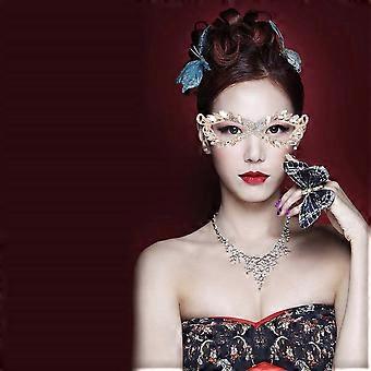 Light Luxury Silver White Diamond-Studded Mask  Elegant Mask for Banquets and Annual Parties