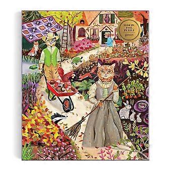 Galison Cottage Cats Foil Jigsaw Puzzle (1000 Pieces)