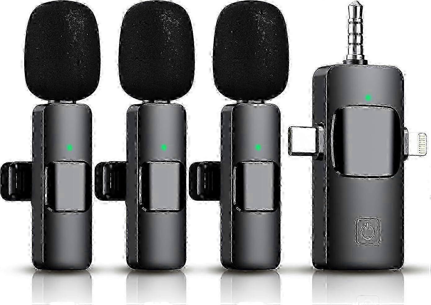 3-in-1 Wireless Lavalier Mic for iPhone, iPad, Android, Camera