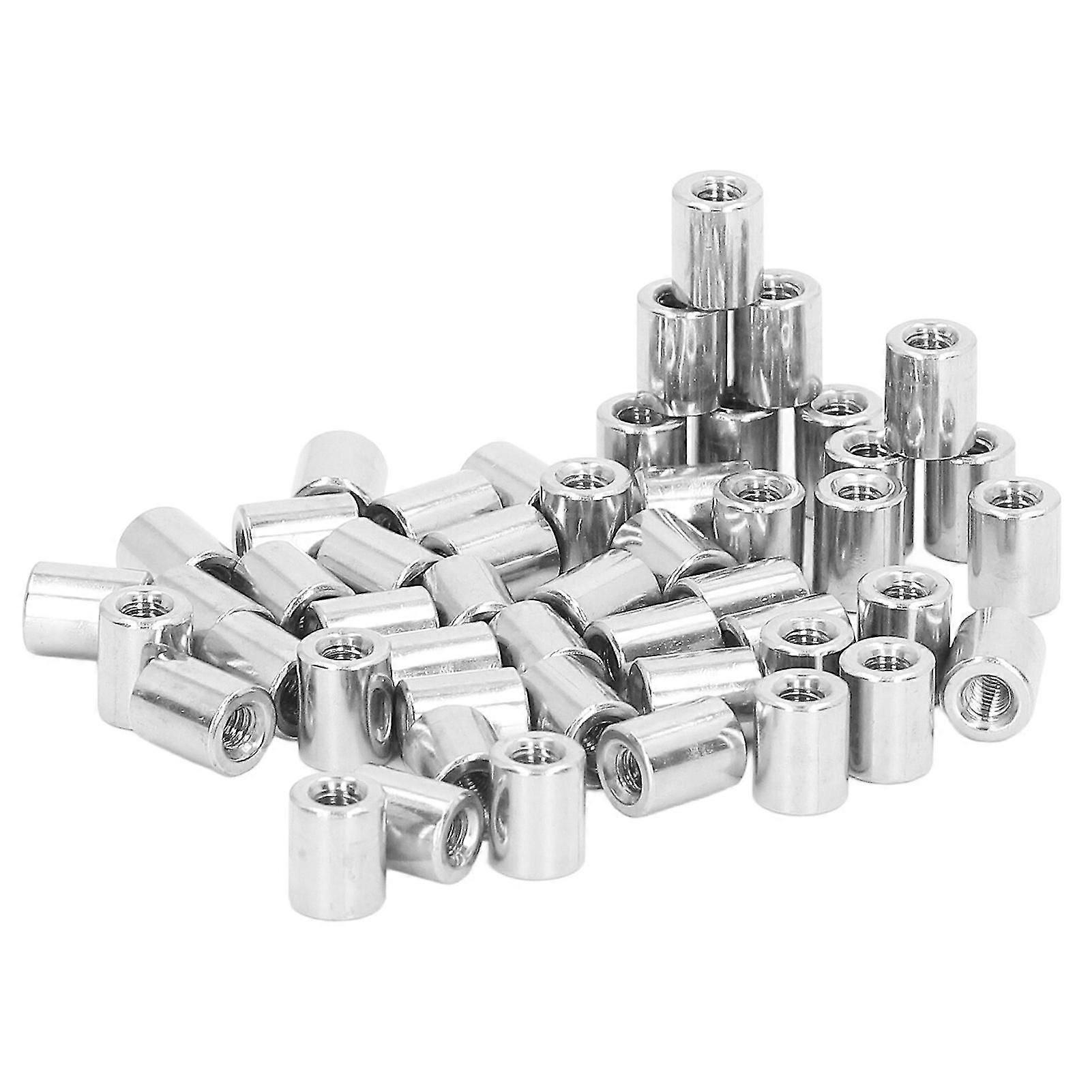 50Pcs Stainless Steel M4 Female Thread Cylindrical Coupling Nut Maintenance Kit