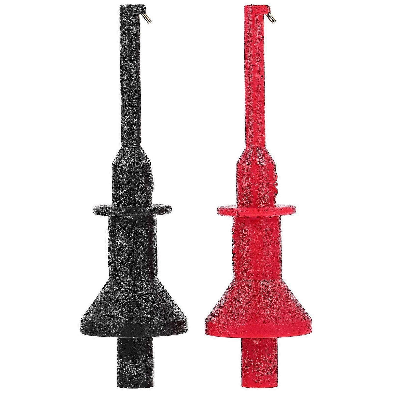 2Pcs Testing Hook Clips 4mm Plug-in Testing Probe Clamps Multimeter Test Probes