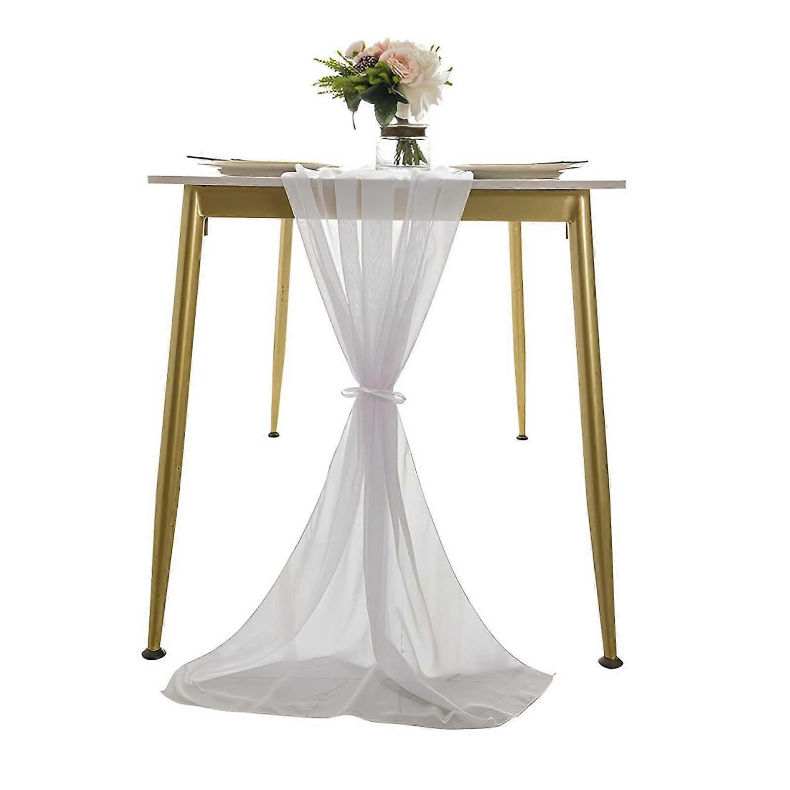 Chiffon Table Runner Washable Wedding Decoration