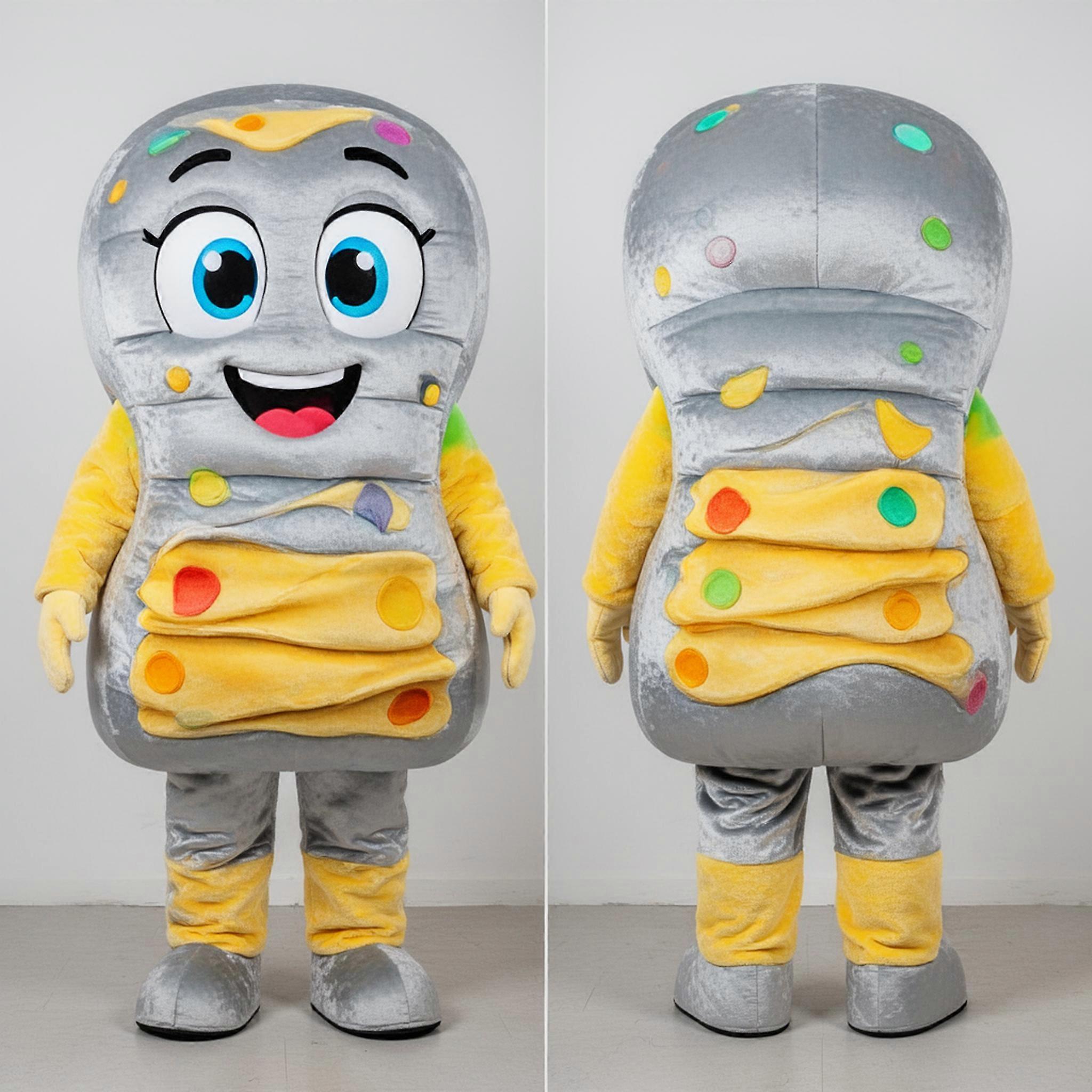 MASTICOT Metallic Silver Layered Lasagna Mascot