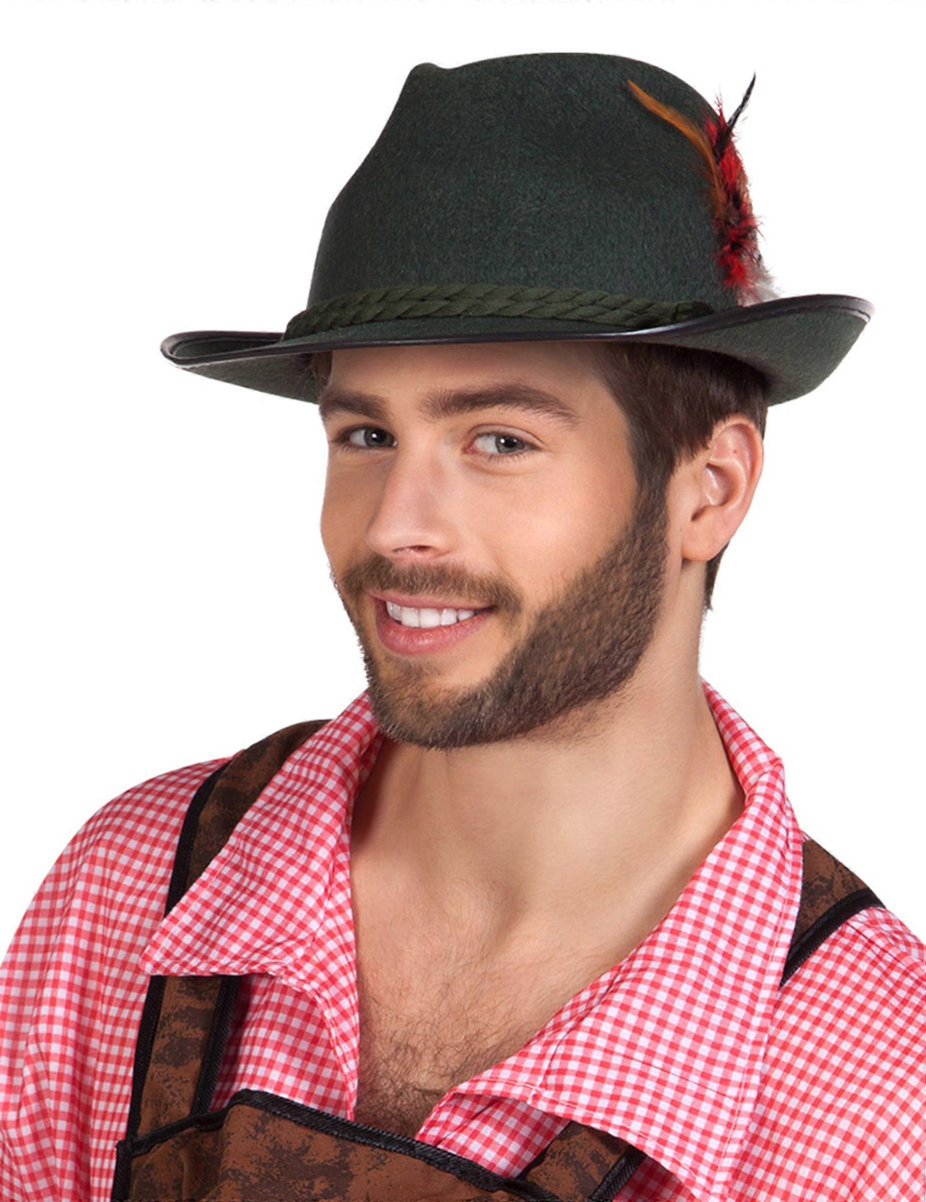 Dark green Bavarian hat for adults