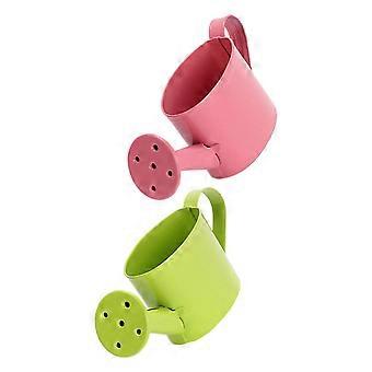 Mini Metal Watering Kettle Toys for Decoration 2Pcs Mini House Set