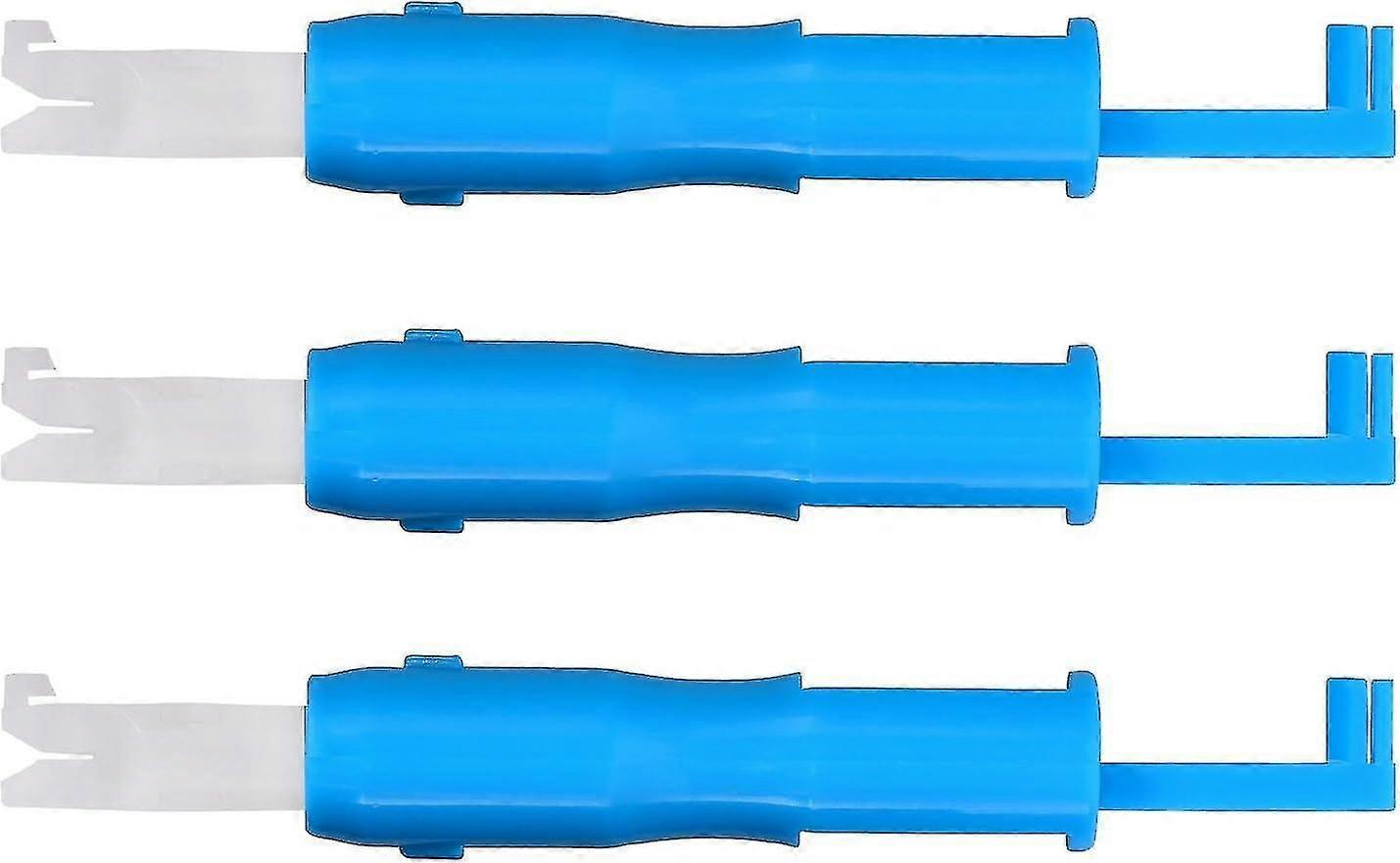 R9 3 Pieces Sewing Needle Inserter Automatic Needle Threader Needle Threading Tool For Sewing Machine(blue)