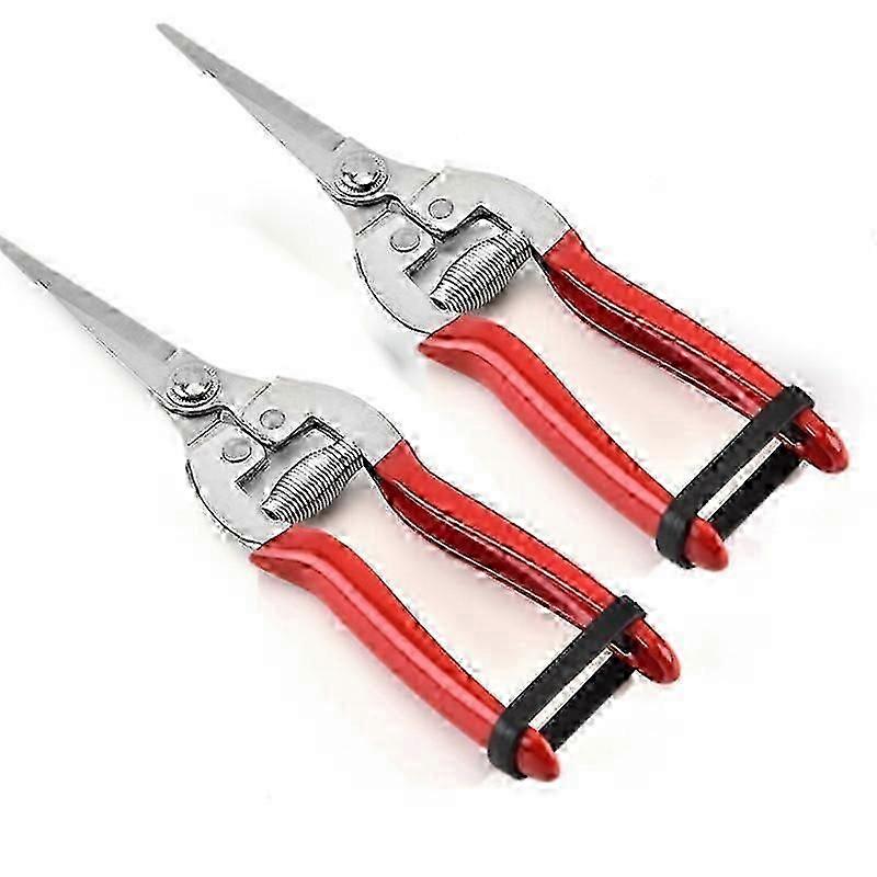 2 garden scissors. rose scissors. wine scissors. red/silver SD