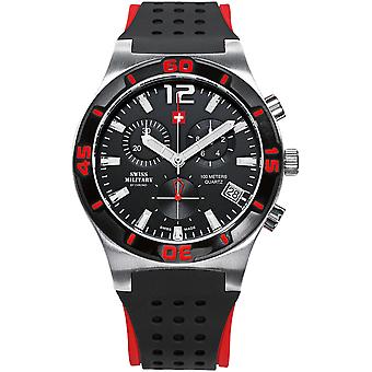 Swiss Military Swiss Quartz Analog Man Watch with SM34015.06 Rubber Bracelet