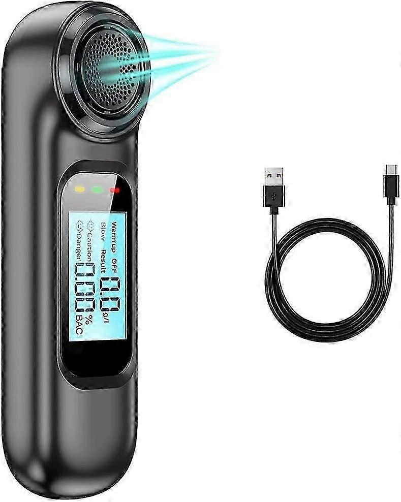 USB Rechargeable Electronic Breathalyzer LCD Solid State Sensor