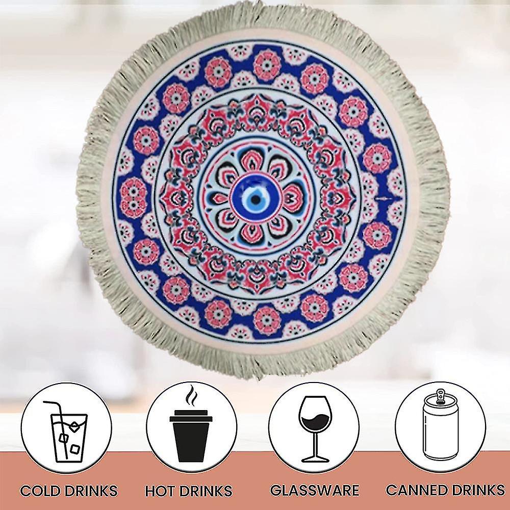 thumbnail image 4 of Juego De 4 Posavasos Redondos Para Bebidas - Alfombra, 4 of 5