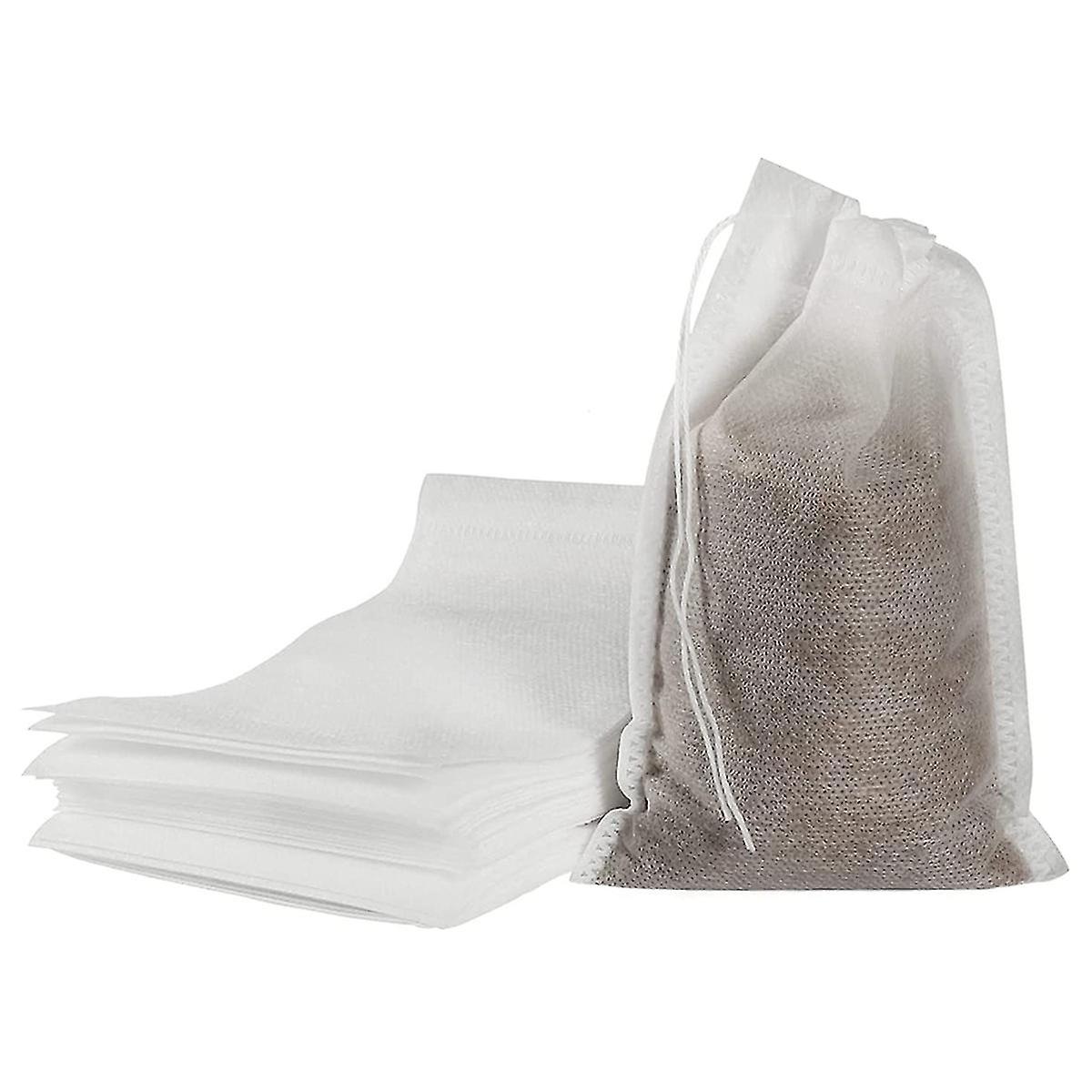 100 morceaux de sac de brassage sans gâchis sac filtrant à café jetable sac à cordon de brassage à maille fine