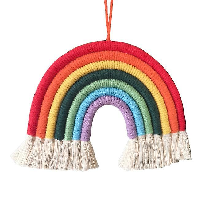 Wall Hanging Decor Cotton Macrame Tassel Cloud Rainbow Wall Hanging Pendant