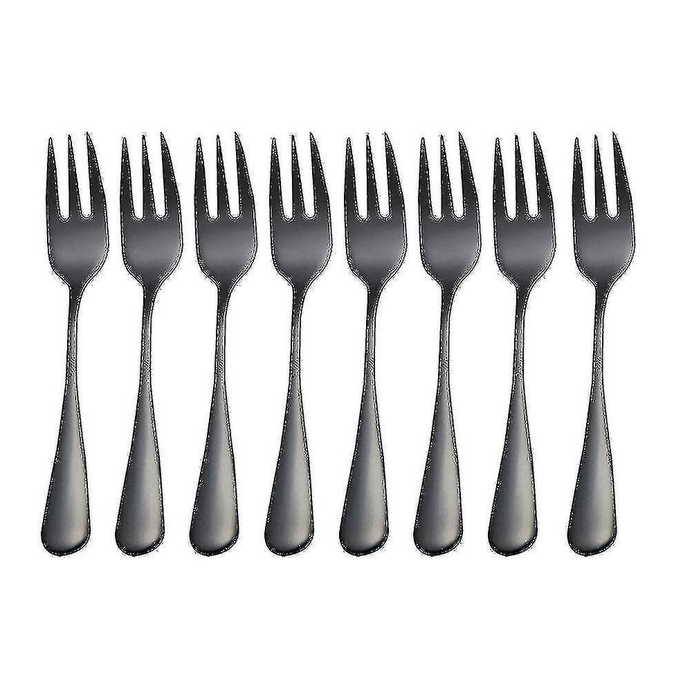 8pc Fruit Fork Stainless Steel Ice Cream Cake Forks Tea Fork Dinnerware Set Party Restaurant