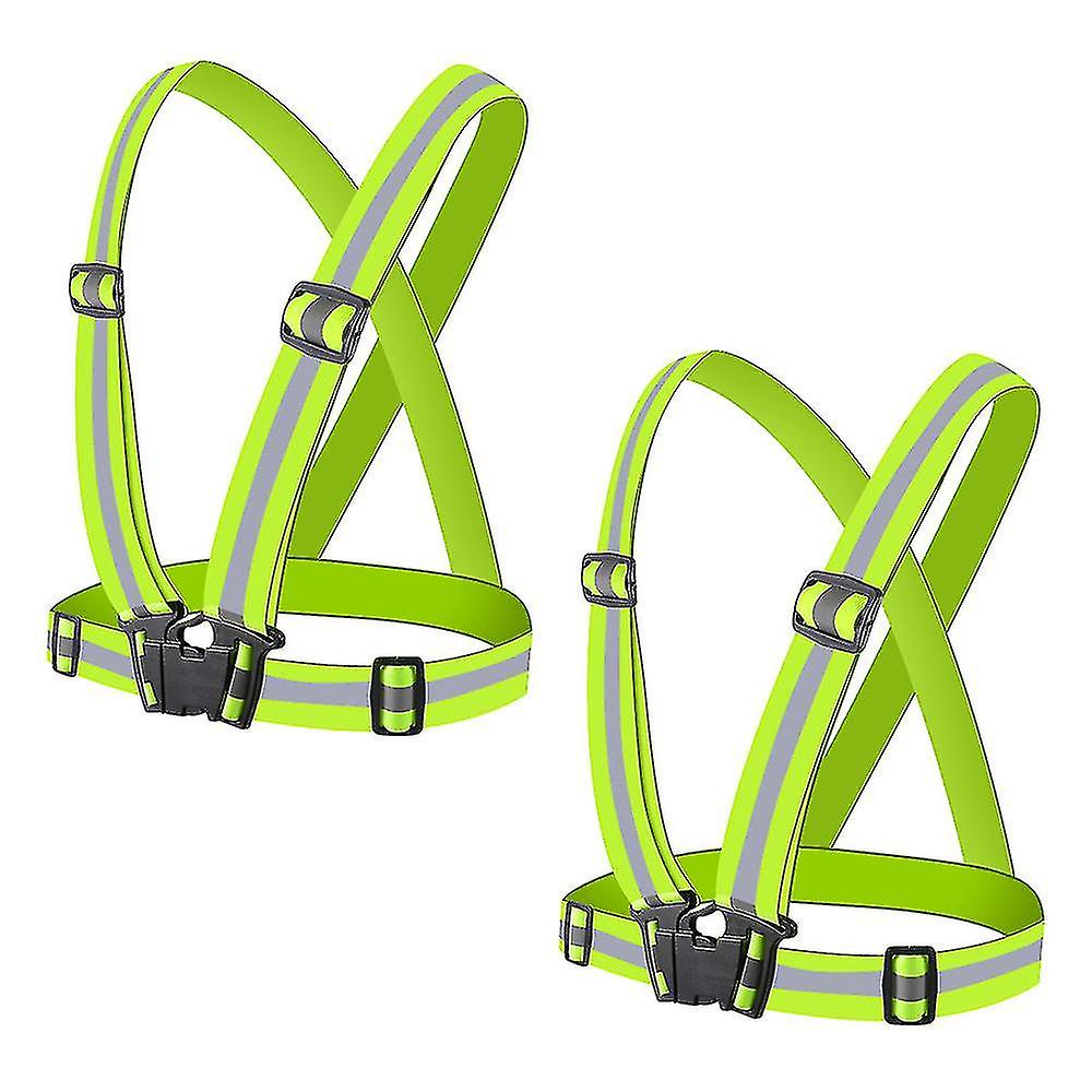 Reflective Vest Running Gear 2pack, High Visibility Adjustable Safety Vest For Night Cycling,jogging,dog Walking