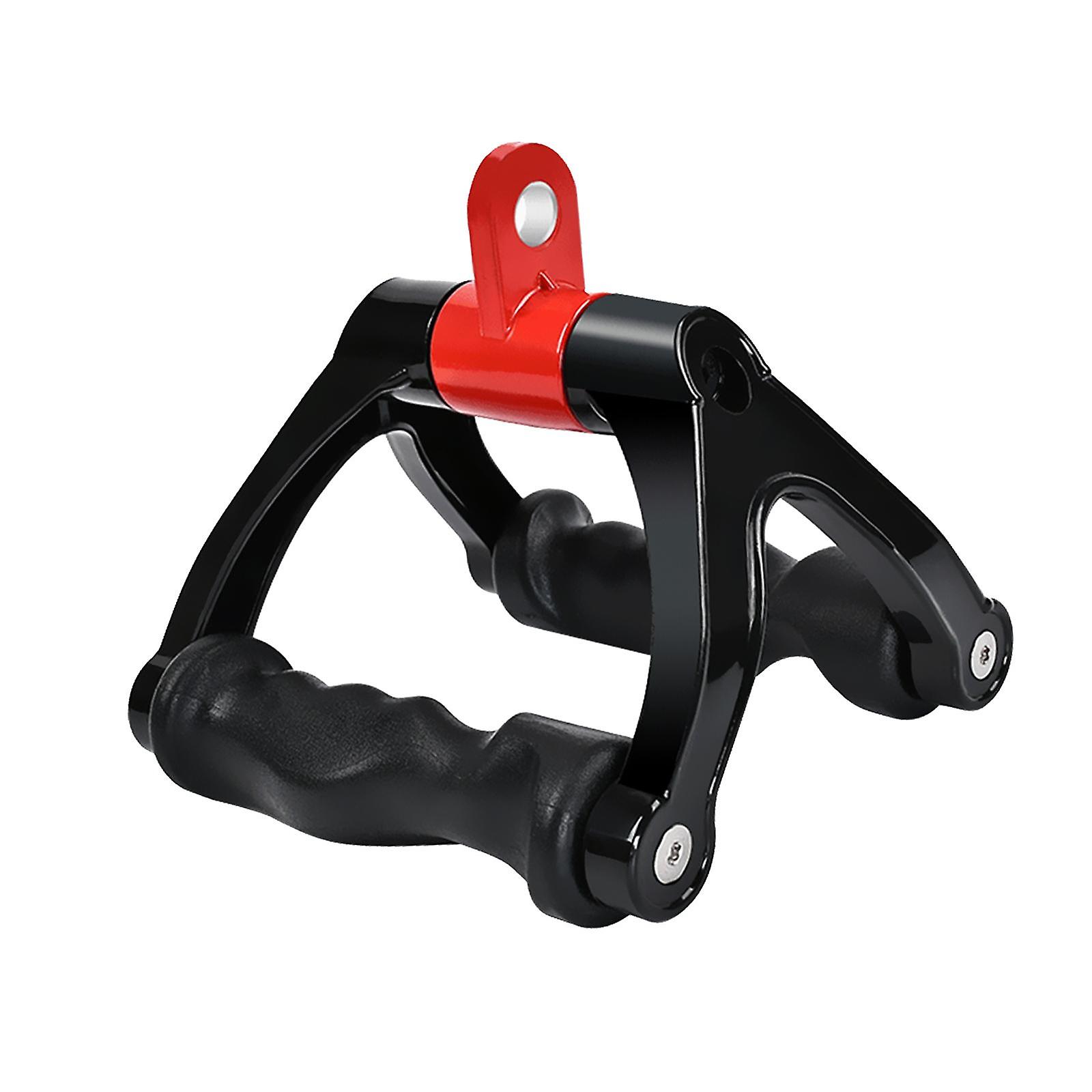 Two D Rowing Handle Cable Attachment Back Training Gym Weight Workout Black