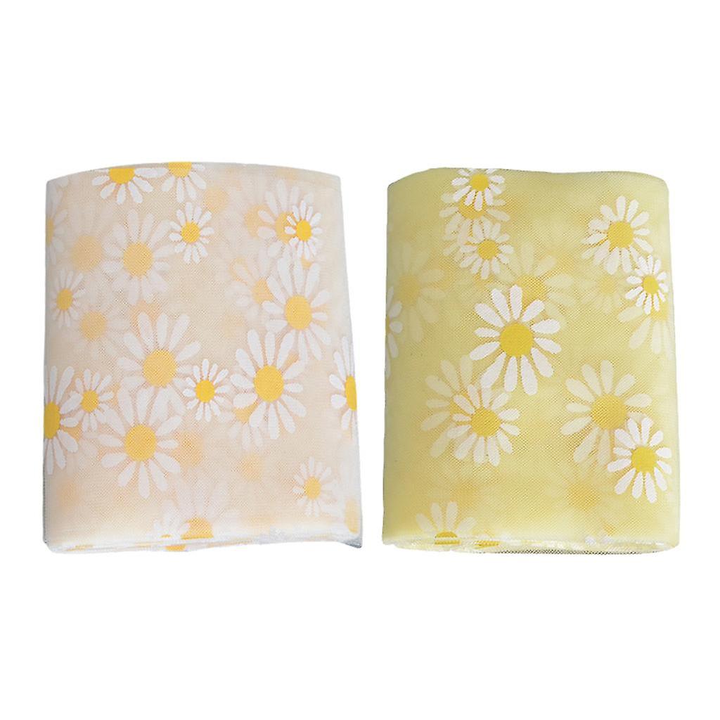 5 Meter Spitzenblume Stoff Beige+Gelb