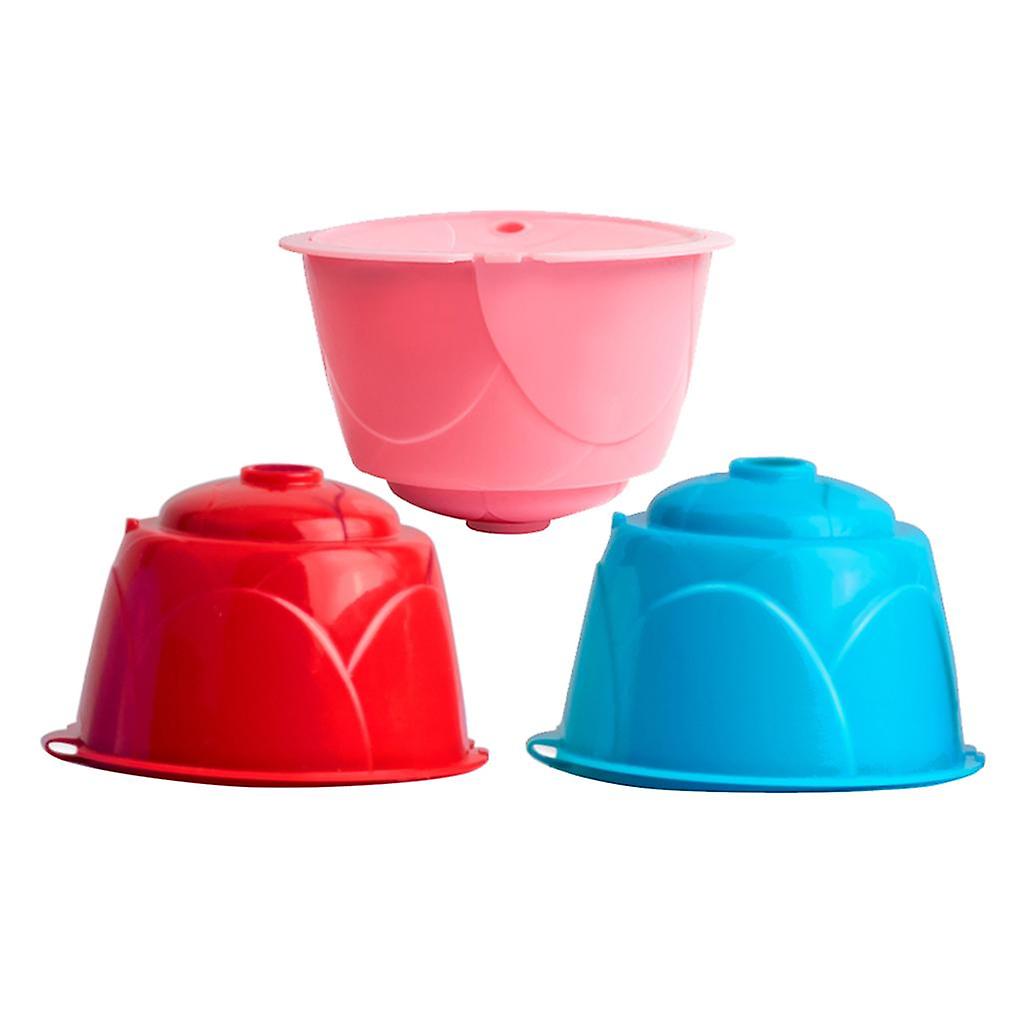 3/6 Pcs Reusable Coffee Capsule Filter for Nescafe 3pcs Red Blue Pink
