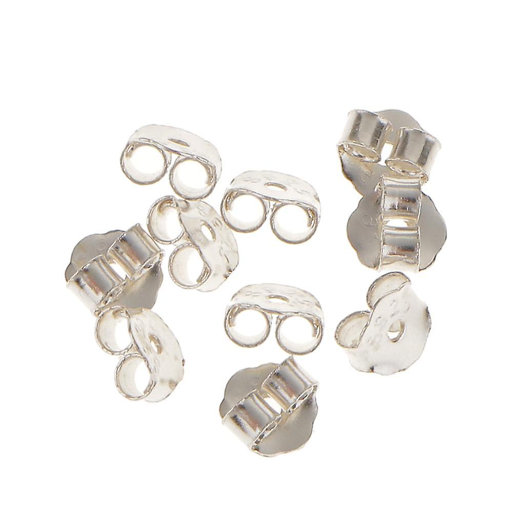 10pcs Sterling Silver 925 EARRING BACKS EAR NUTS Earning Accesseries 4mm