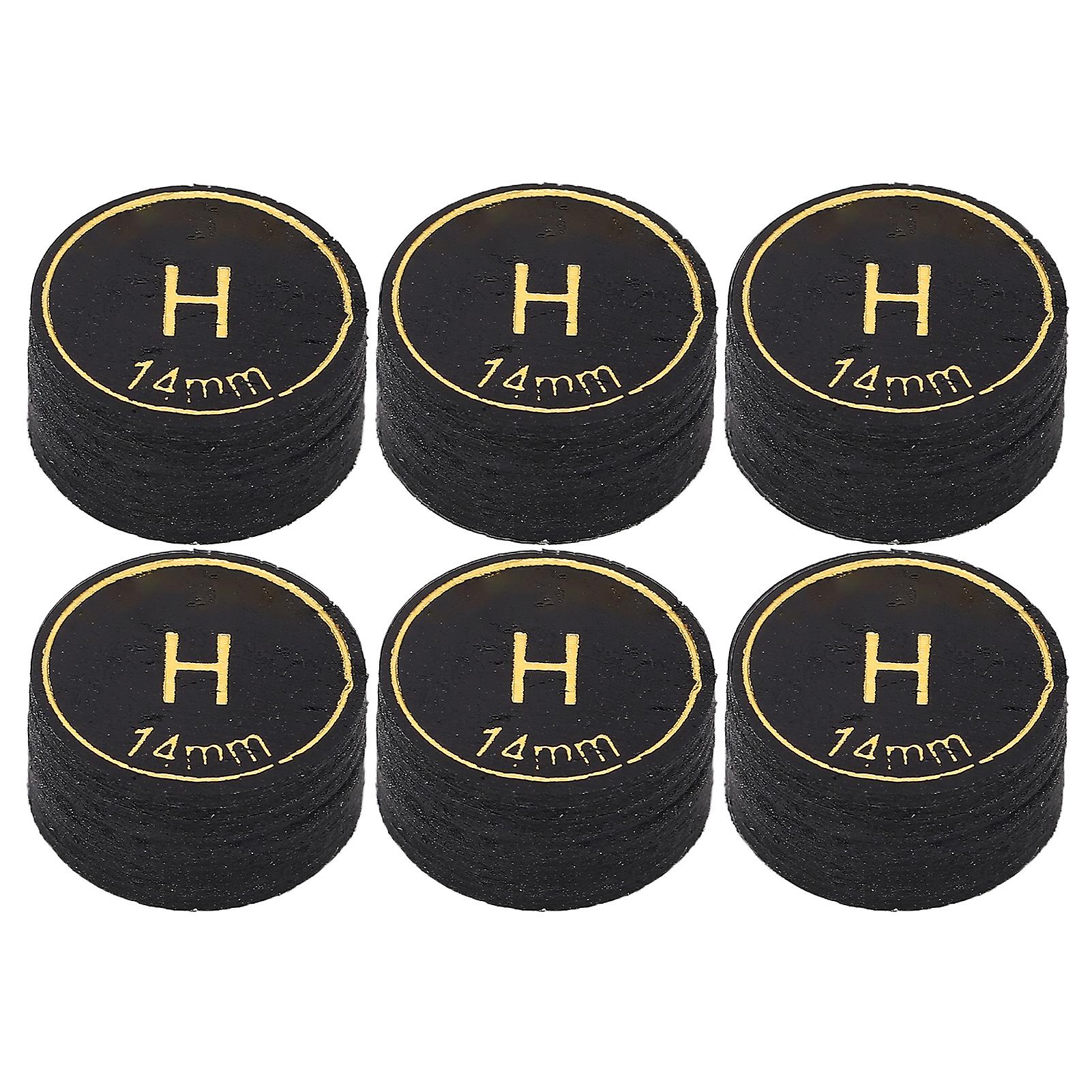6pcs Pool Cue Tips Professional Multi Layers Billiard Pool Cue Tips Replacement for Pool Cues and Snooker 14mm