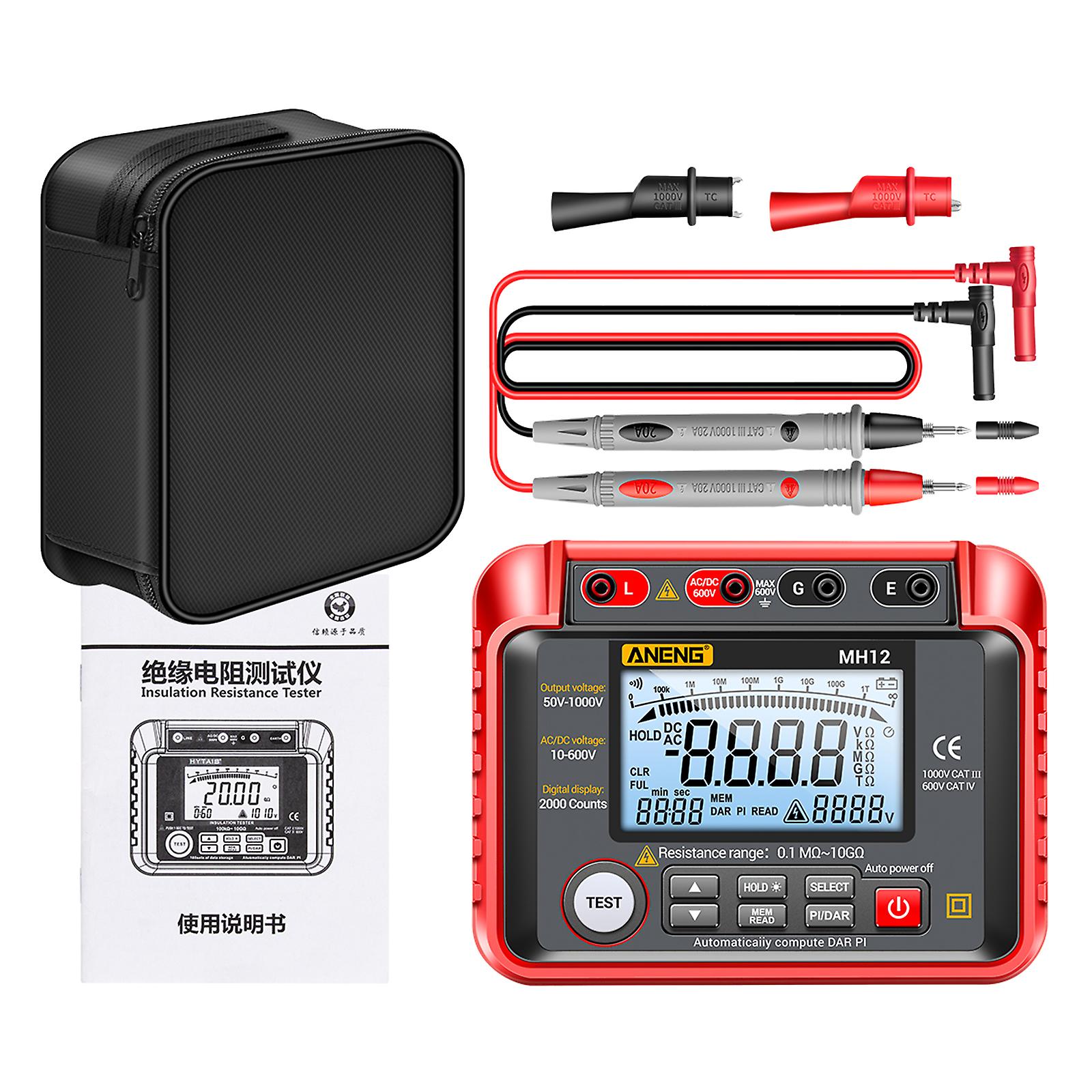 Digitaler Isolationstester 0,1M-10G Digitaler Widerstandstester DCV ACV Megaohm